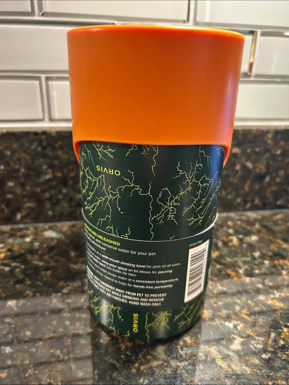 Orvis Pet Travel Water Bottle 25oz Stainless Hiking Outdoors